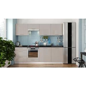 Kuchyňská linka CELESTE 240 cm lesklá taupe EMILIA 240 KAVA HG obraz