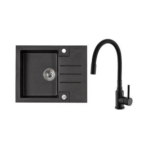 ALVEUS SETA23236 - Kuchyňský dřez ROCK+dřezová baterie MINTAS 34 cm granit/černá SETA23236 obraz