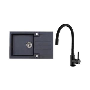 ALVEUS SETA23201 - Kuchyňský dřez ROCK+dřezová baterie MINTAS 34 cm granit/černá SETA23201 obraz