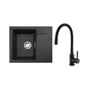 ALVEUS SETA23197 - Kuchyňský dřez CADIT+dřezová baterie MINTAS 34cm granit/černá SETA23197 obraz