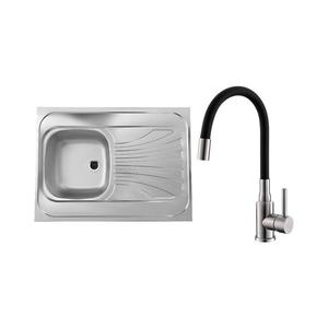 ALVEUS SETA24019 -Kuchyňský dřez CLASSIC+dřezová baterie MINTAS 34 cm ocel/černá SETA24019 obraz