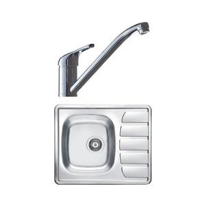 ALVEUS SETA265 - Kuchyňský dřez ZOOM+dřezová baterie RIVIERA 14, 8 cm satin/chrom SETA265 obraz