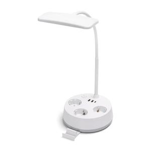 B.V. - LED Stmívatelná stolní lampa se zásuvkami a USB LED/4, 6W/230V bílá B1031143K obraz