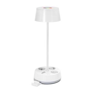 B.V. -LED RGBW Stmívatelná stolní lampa se zásuvkami a USB LED/4, 6W/230V bílá B1031143J obraz