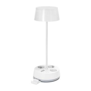 B.V. - LED Stmívatelná stolní lampa se zásuvkami a USB LED/4, 6W/230V bílá B1031143I obraz