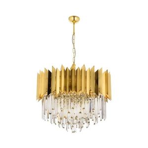 Lustr na řetězu CRYSTALLINE 8xE27/40W/230V zlatá 301AUR1173 obraz
