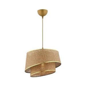Lustr na lanku BARETTE 1xE27/60W/230V hnědá/zlatá 390FLH2481 obraz