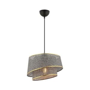 Lustr na lanku BARETTE 1xE27/60W/230V šedá/zlatá 390FLH2489 obraz