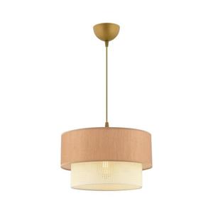 Lustr na lanku ECHO 1xE27/60W/230V hnědá/krémová 390FLH2518 obraz
