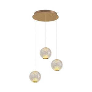 LED Lustr na lanku CREMONA 3xLED/5W/230V 3000K zlatá 414LRC1382 obraz