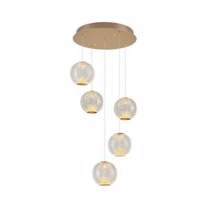 LED Lustr na lanku CREMONA 5xLED/5W/230V 3000K zlatá 414LRC1384 obraz