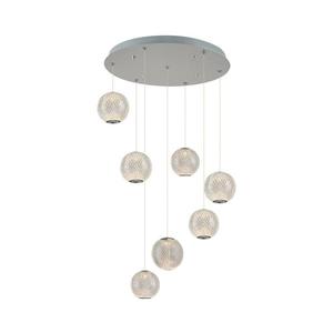 LED Lustr na lanku CREMONA 7xLED/5W/230V 3000K matný chrom 414LRC1387 obraz