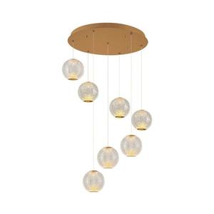 LED Lustr na lanku CREMONA 7xLED/5W/230V 3000K zlatá 414LRC1388 obraz