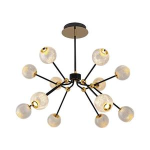 LED Lustr na tyči GELA 12xLED/5W/230V 3000K černá/zlatá 414LRC1415 obraz