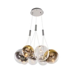 LED Lustr na lanku ENNA 9xG9/5W/230V 3000K kouřová/zlatá 414LRC1473 obraz