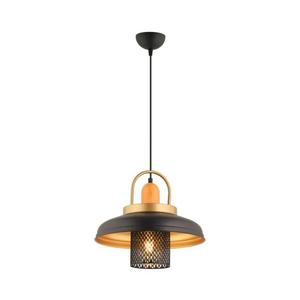 Lustr na lanku MONZA 1xE27/40W/230V pr. 32 cm černá/zlatá 518LMS1130 obraz
