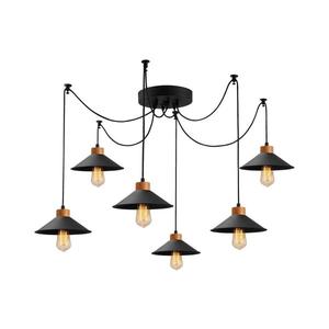 Lustr na lanku MANAVGAT 6xE27/40W/230V pavouk černá/hnědá 525NOR1263 obraz