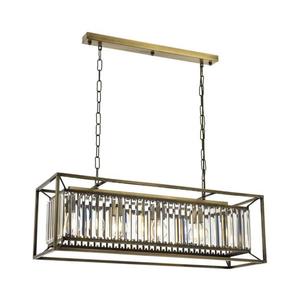 Lustr na řetězu CRYSTALLINE 4xE27/6W/230V bronzová 683AVN1167 obraz