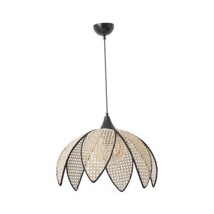 Lustr na lanku FUME 1xE27/40W/230V pr. 40 cm černá/béžová 846STL1874 obraz