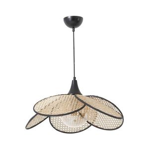 Lustr na lanku FUME 1xE27/40W/230V pr. 45 cm černá/béžová 846STL1882 obraz
