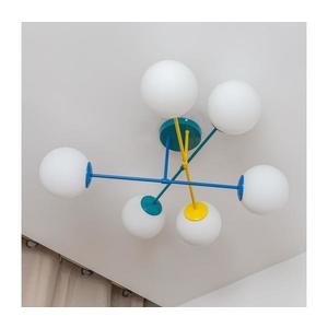 Přisazený lustr MOON 6xE27/15W/230V tyrkysová/žlutá/modrá W-2022+8020/6 MIX obraz