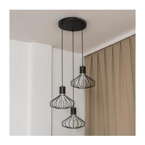 Lustr na lanku SOLANO 3xE27/15W/230V černá/lesklý chrom W-KD 1335/3 BK+CH obraz