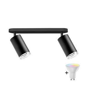 LED RGBW Stmívatelné koupelnové bodové svítidlo TURYN 2xGU10/6, 5W/230V IP44 čer SA1914+AI1829 obraz