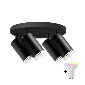 LED RGBW Stmívatelné koupelnové bodové svítidlo TURYN 4xGU10/6, 5W/230V IP44 čer SA1916+2xAI1829 obraz