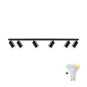 LED RGBW Stmívatelné koupelnové bodové svítidlo TURYN 6xGU10/6, 5W/230V IP44 čer SA1946+3xAI1829 obraz