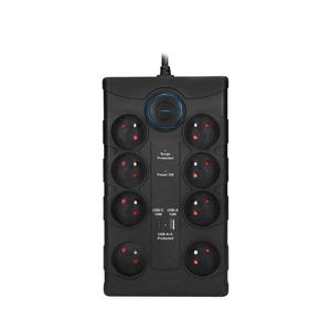 PO80B - Prodluž. kabel s vypínačem 8Z Typ E + 1xUSB-A + 1xUSB-C 2m černá PO80B obraz