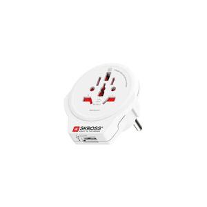 SKROSS PA30USB - Cestovní adaptér Europe USB pro cizince v ČR, USB-A 12W typ E/F PA30USB obraz