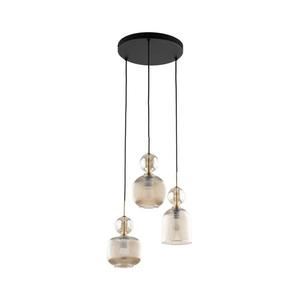 Lustr na lanku SOPHIA 3xE14/10W/230V černá/kouřová béžová 11041 obraz