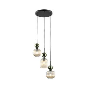 Lustr na lanku SOPHIA 3xE14/10W/230V černá/zelená/kouřová béžová 11148 obraz