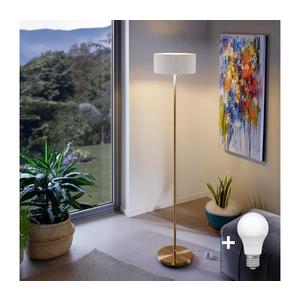 LED Stojací lampa TUNJA 1xE27/20W/230V pr. 30 cm zlatá/bílá 1xSA2189+1xEG32476 obraz