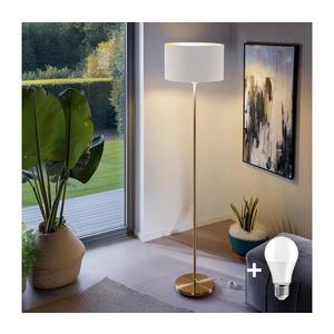 LED Stojací lampa TUNJA 1xE27/20W/230V pr. 38 cm zlatá/bílá 1xSA2189+1xEG32482 obraz