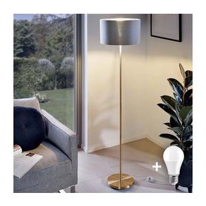 LED Stojací lampa TUNJA 1xE27/20W/230V pr. 38 cm zlatá/šedá 1xSA2189+1xEG32484 obraz