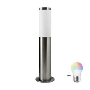 LED RGBW Stmívatelná venkovní lampa LIVIA 1xE27/6, 5W/230V 45 cm IP44 stříbrná SA0463+AI0818 obraz