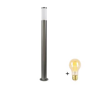 LED Stmívatelná venkovní lampa LIVIA 1xE27/6W/230V 100 cm IP44 stříbrná SA0464+AI0042 obraz