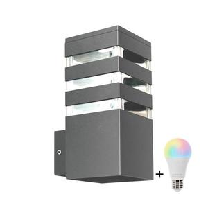 LED RGBW Stmívatelné venkovní nástěnné svítidlo TEKSAS 1xE27/12W/230V IP44 antr SA1549+AI1797 obraz