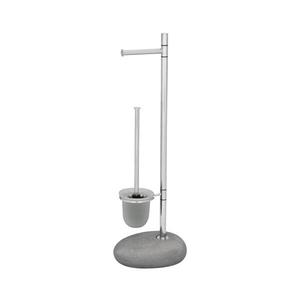 WENKO 19494100 - WC štětka PEBBLE STONE 23, 5x70 cm lesk. chrom/šedá/satin 19494100 obraz