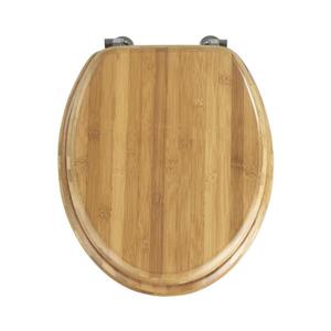 WENKO 144726100 - Toaletní sedátko BAMBOO 34x41 cm hnědá/stříbrná 144726100 obraz