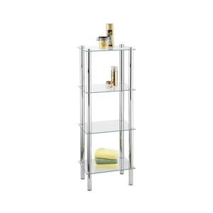 WENKO 15853100 - Regál YAGO 40x104 cm nerez/stříbrná/čirá 15853100 obraz
