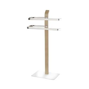 WENKO 20396100 - Stojan na ručníky SAMONA 40, 5x79, 5 cm lesk. chrom/hnědá 20396100 obraz