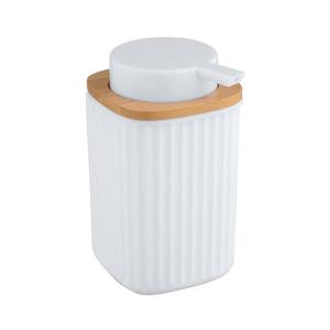 WENKO 25294100 - Dávkovač mýdla ROTELLO 8, 9x12, 7 cm bílá/hnědá 25294100 obraz