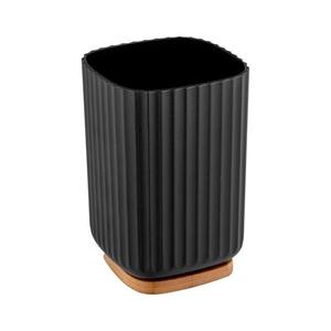 WENKO 25297100 - Kelímek na zubní kartáček ROTELLO 8, 5x11 cm černá/hnědá 25297100 obraz