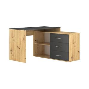 Psací stůl se zásuvkami a univerzálním rohem P/L JULES dub artisan/antracit 5904804550462 obraz