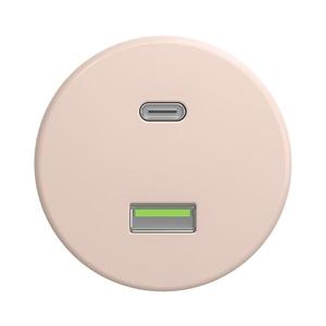 lap - Retro USB zásuvka A+C bez rámečku starorůžová R/USB obraz