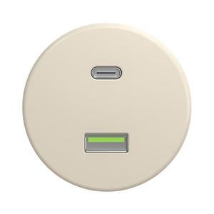 lap - Retro USB zásuvka A+C bez rámečku béžová B/USB obraz
