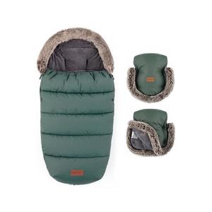 PETITE&MARS - SADA Dětský fusak 4v1 COMFY + rukávníky na kočárek FURRY Khaki VP-F195522 obraz