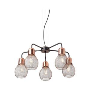 Redo 01-1580 - Lustr na lanku EDISON 5xE27/42W/230V pr. 53 cm černá/měděná 01-1580 obraz